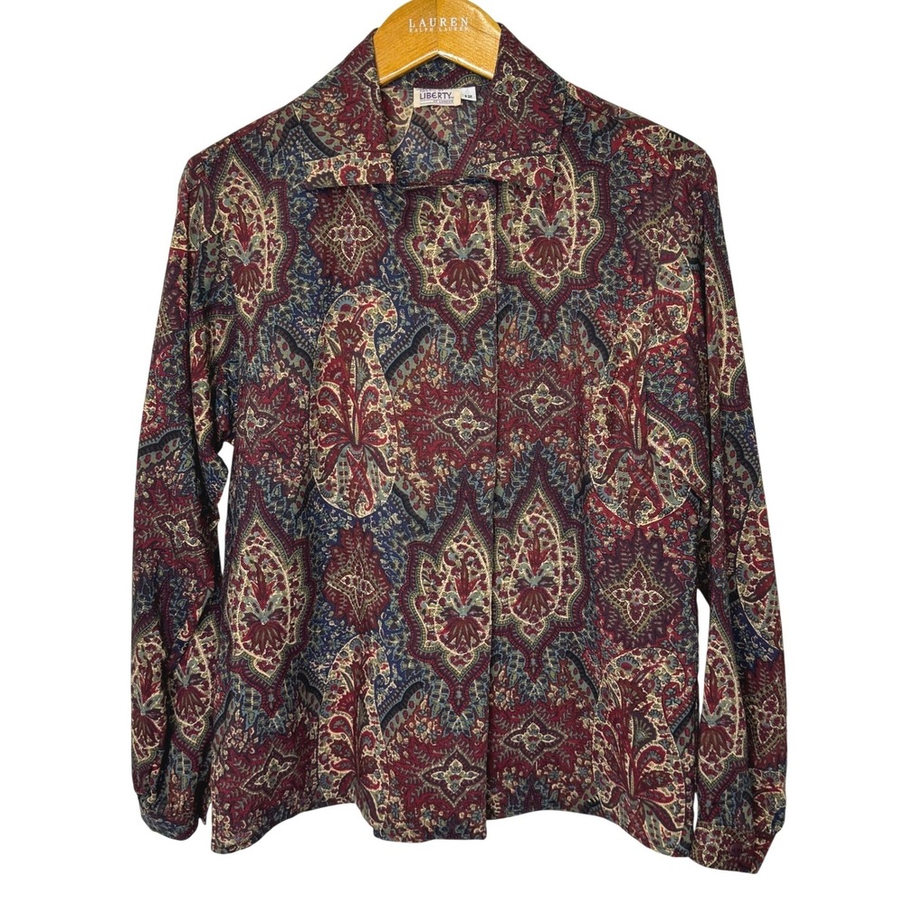 Vintage Liberty of London Wool Blouse Size 12 Paisley